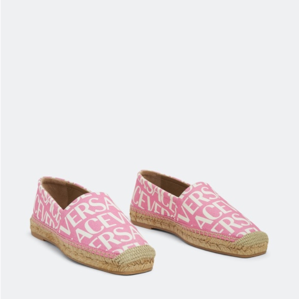 New Authentic VERSACE Espadrilles Rosado Versace La Greca Signature - Picture 3 of 15